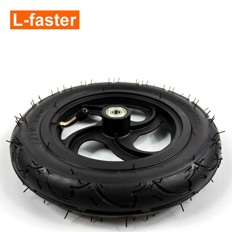 8 "Bánh khí nén với ống bên trong 8x1 1/4 Bánh xe hợp kim nhôm có chiều rộng hẹp với ống tăng cao cho xe tay ga Kickscooter Color: wheel with axle