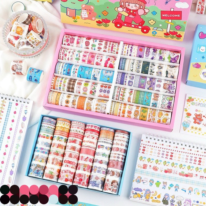 Washi Tape Trang Trí Sổ Nhiều Họa Tiết Siêu Cute - Băng Keo Washi Cute - Băng Dán Washi Dễ Thương (1 cuộn)