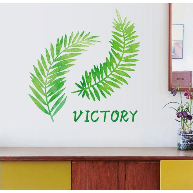 Decal trang trí tường - Lá Cỏ Bắc Âu xanh VICTORY