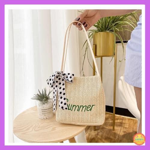 Túi Cói Đi Biển Phong Cách Vintage - Túi Cói Mini Summer Siêu Xinh Siêu Hot Siêu Cá Tính Cho Mùa Hè -- Hàng Chất Lượng KST