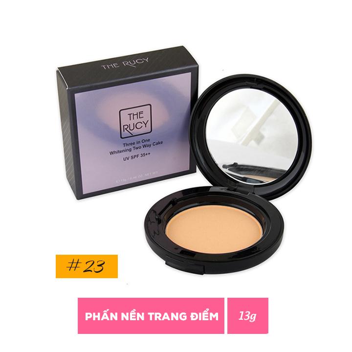 Phấn Phủ Trang Điểm Chống Nắng Cao Cấp The Rucy 3 In 1 Whitening Two Way Cake UV SPF 35++