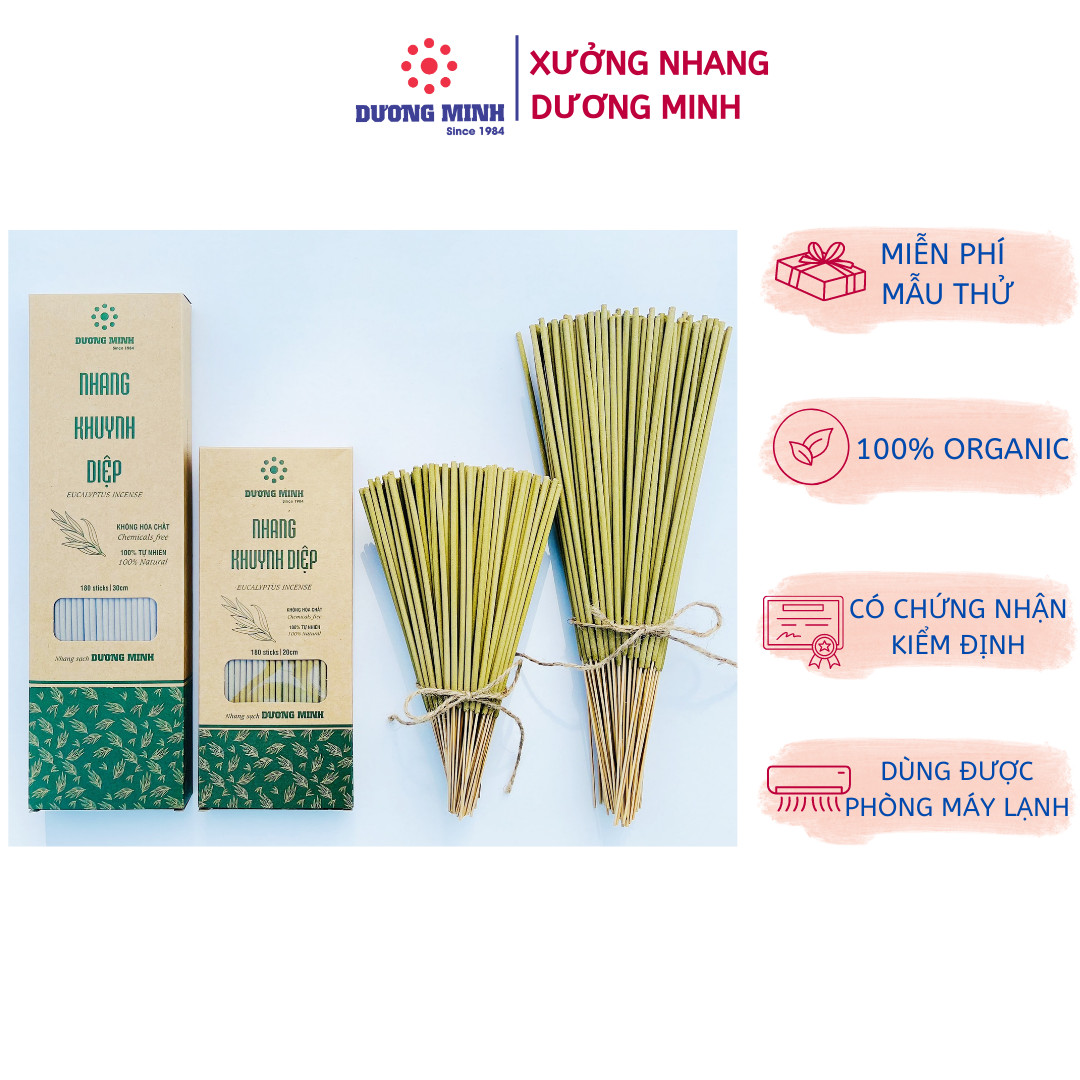 Nhang thơm khuynh diệp Dương Minh nhang xanh tự nhiên từ lá khuynh diệp - nhang sạch 100% nguyên liệu organic