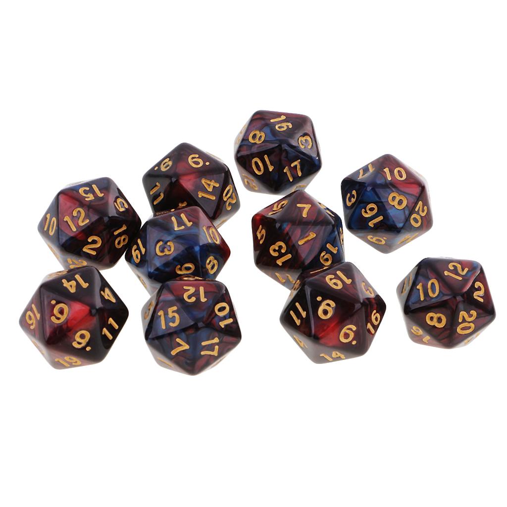 10pcs 20 Sided Dice D20 Polyhedral Dice for Dungeons and Dragons Dice Gift