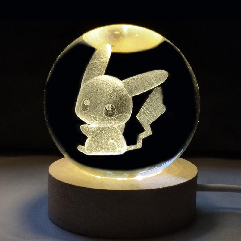 Bộ Quà Tặng Quả Cầu Pha Lê 3D larser LED chuột Mickey 6cm