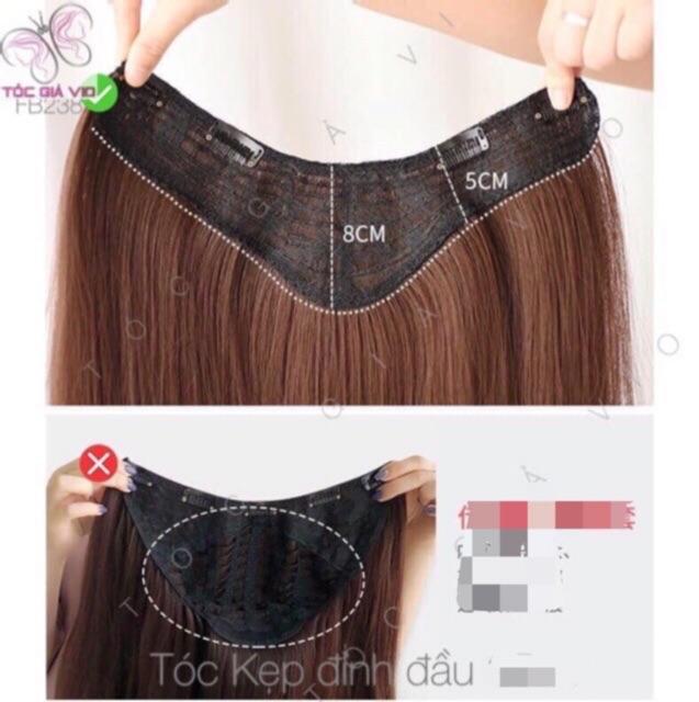 Tóc giả kẹp U V xoăn sóng nước