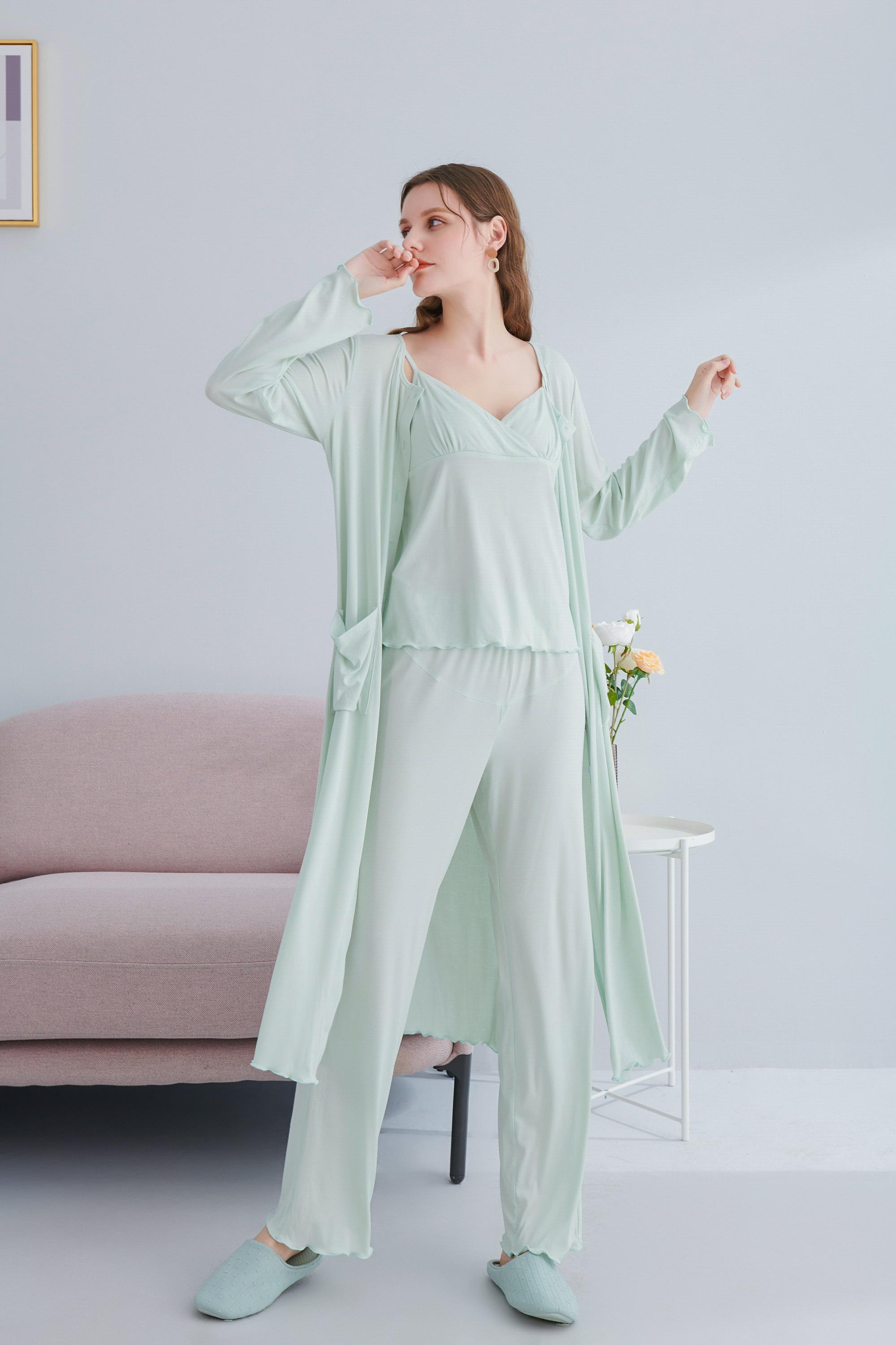 Pijama Bầu Sau Sinh Hàng Đẹp Cao Cấp, Siêu Mềm, Mịn, Mát, Thấm hút mồ hôi cho Mẹ mặc mát mùa hè