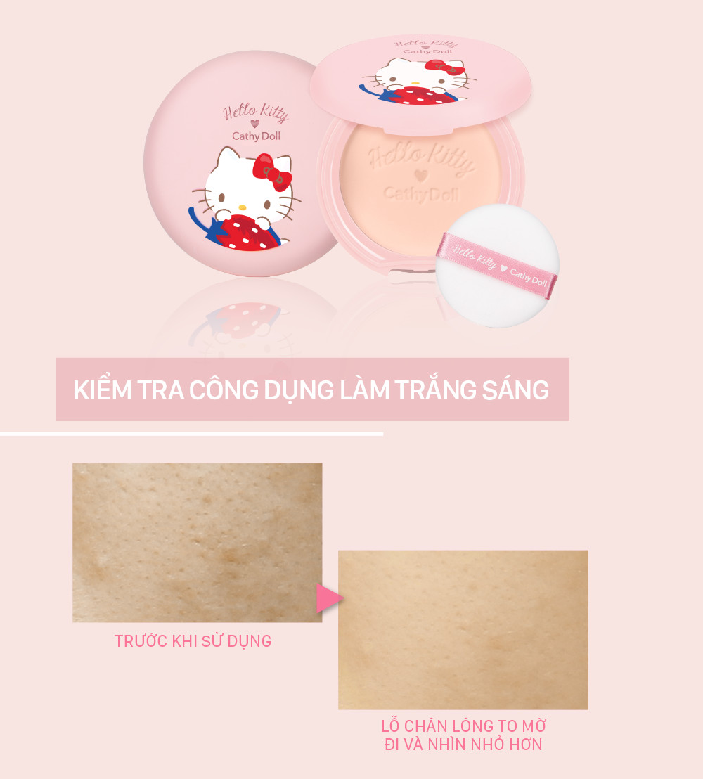 Phấn phủ kiềm dầu Hello Kitty Cathy Doll Oil Control Blur Pact 6.5g Translucent