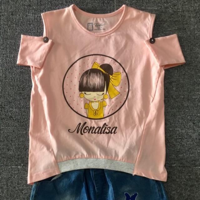 Bộ áo phông quần sóc bò bé gái 18-30 kg