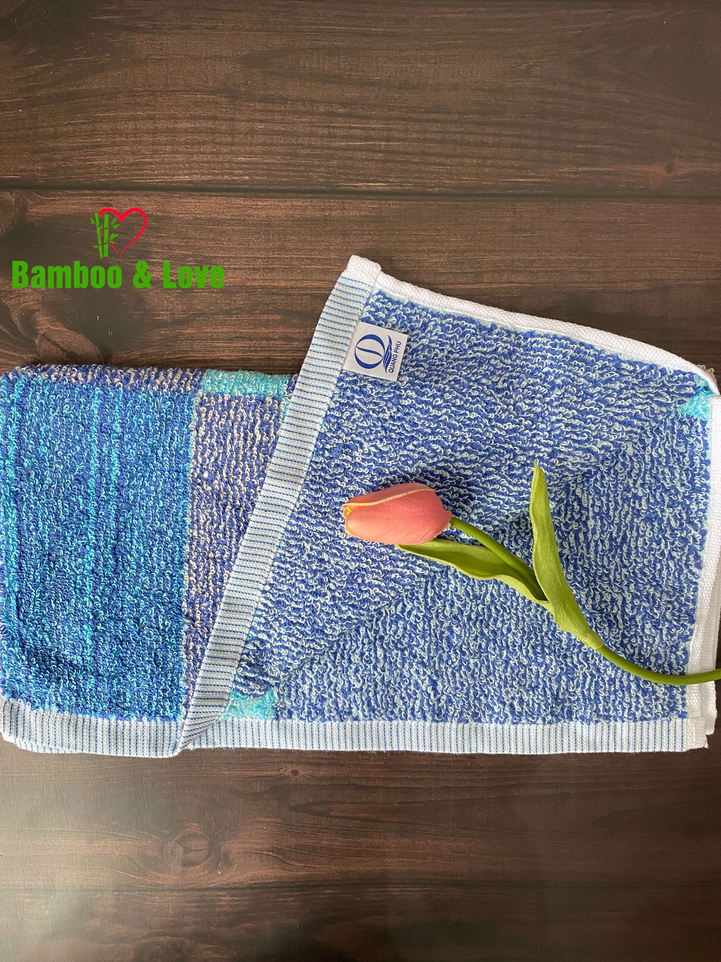 Khăn mặt, khăn gội QUẢNG PHÚ 35x75cm, 100% cotton thấm hút, không ra màu