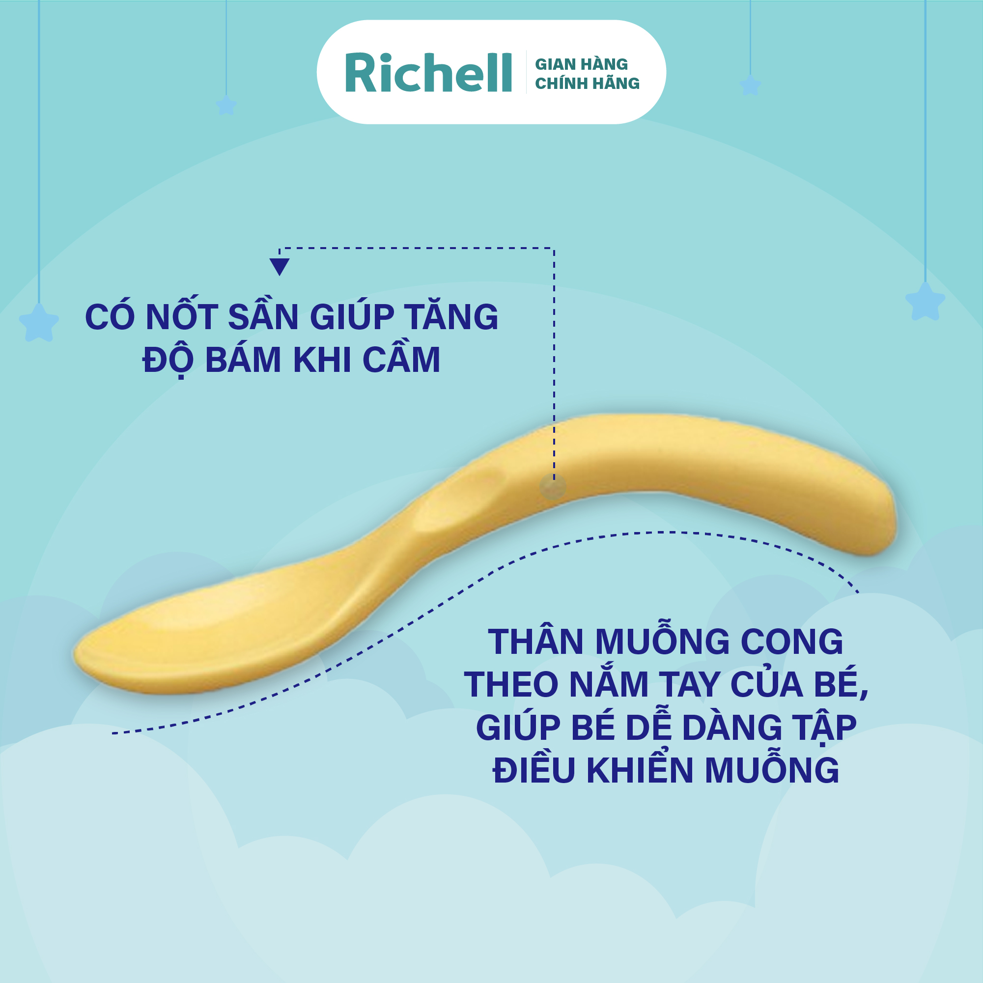 Bộ muỗng nĩa cong Richell Nhật Bản | Baby