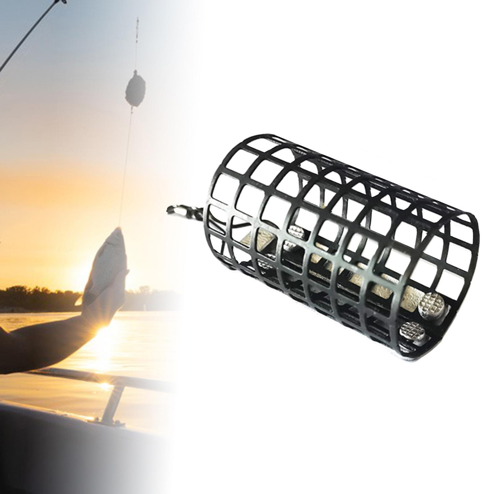 Metal Feeder Cage with Swivel Feeder Holder Round for Carp Fishing Accessory