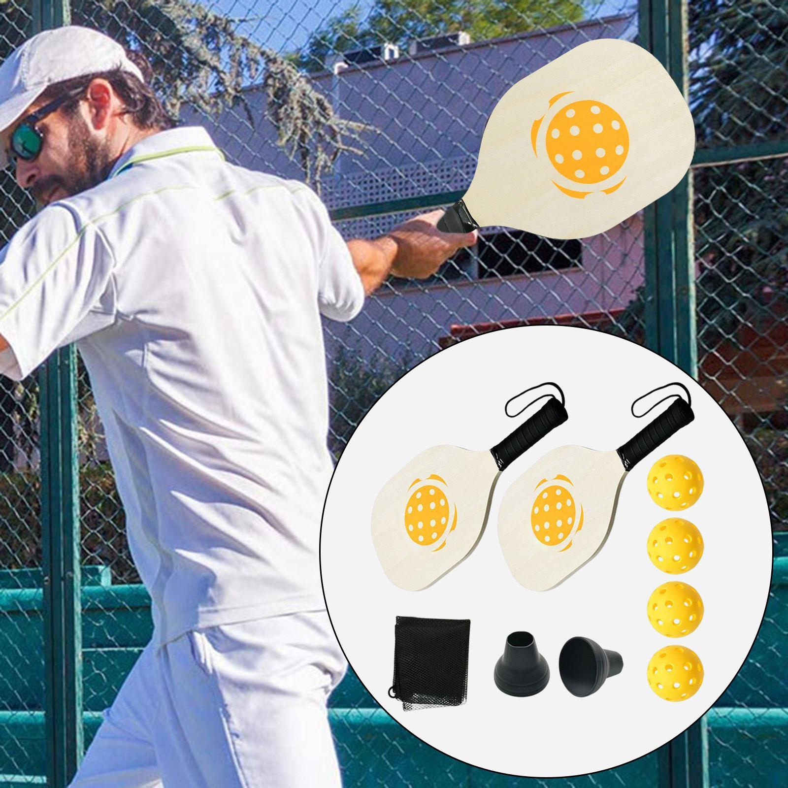 Lightweight Pickleball Paddles Set of 2 Rackets 4 Balls Portable Storage Bag