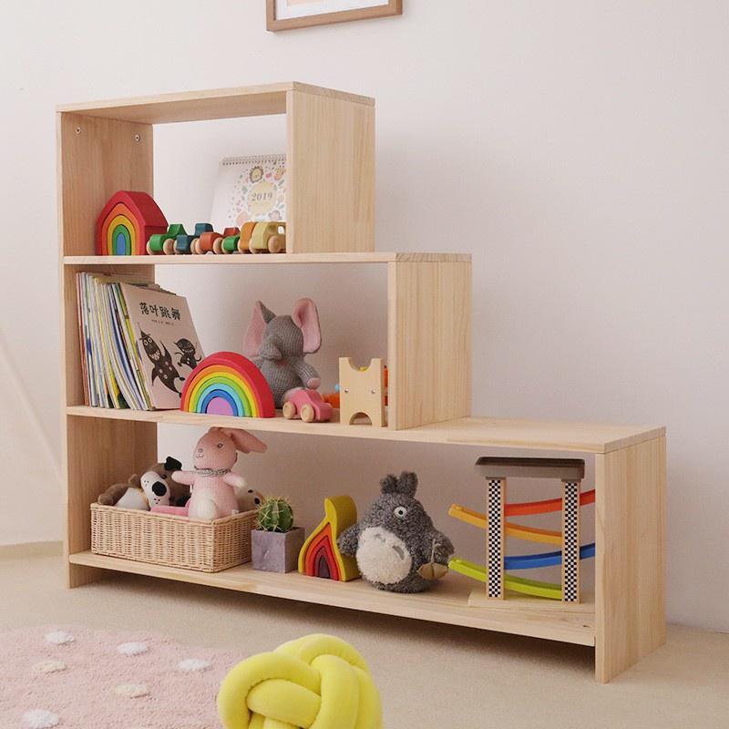 Kệ montessory Đựng Đồ Chơi giá sách Cho Bé, Đồ Dùng Trẻ Em, Bỉm Sữa,Sách Vở Chất Liệu Gỗ Thông tự nhiên