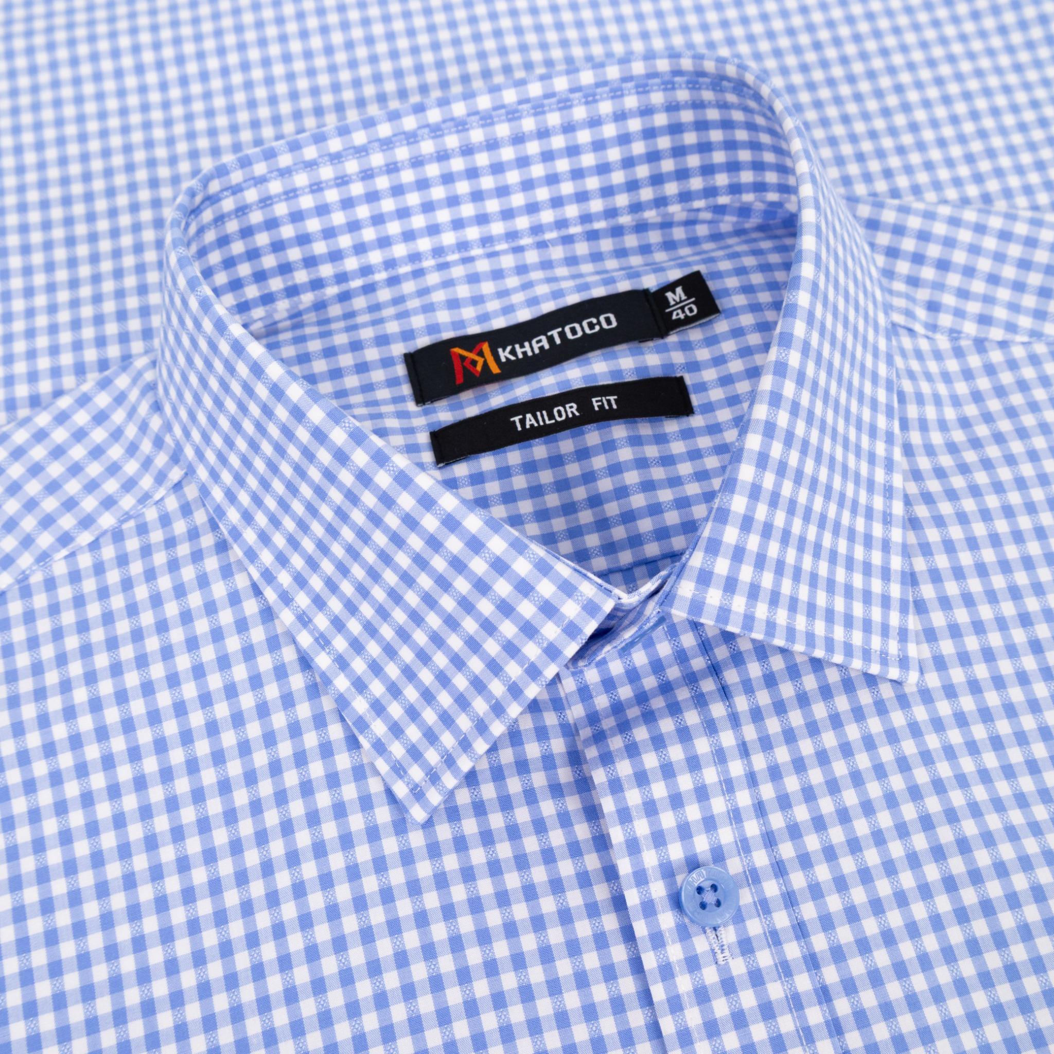 Áo sơ mi nam KHATOCO Tailor Fit dài tay A1MD538T1-CNCR849-2711-D