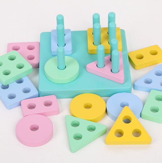 Combo 6 món đồ chơi gỗ an toàn cho bé + 1 tấm bạc jumping mat cho bé- Giao đúng mẫu