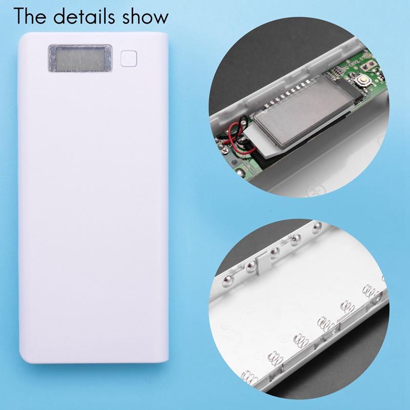 Hộp Pin Dự Phòng Tự Làm 8x18650 Hai Cổng USB Màn Hình LCD 18650