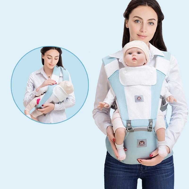 Địu trẻ em thoáng khí 12 tư thế có bệ ngồi chống gù lưng cho bé yêu loại xịn, đai điệu trẻ em có thể tháo tách rời