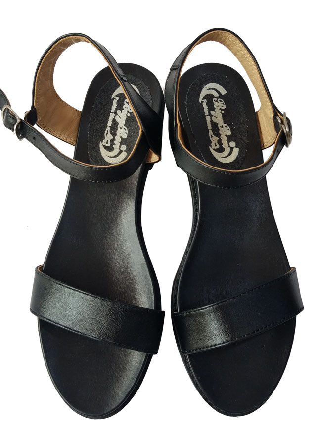 Giày sandal cao gót nữ da bò gót cao 4 cm HKT13