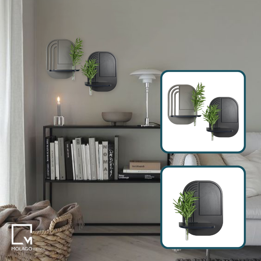 Kệ trang trí nhà cửa, kệ gỗ treo tường, đặt để đồ vật nhỏ, nến thơm, tinh dầu MOLAGO - VA