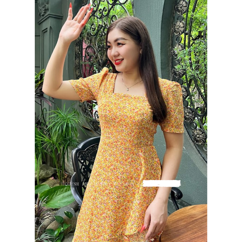 Váy Voan Hoa Nhí Vàng Hoa Hồng Dạo Phố Ngày Hè Siêu Xinh Hazel Dress