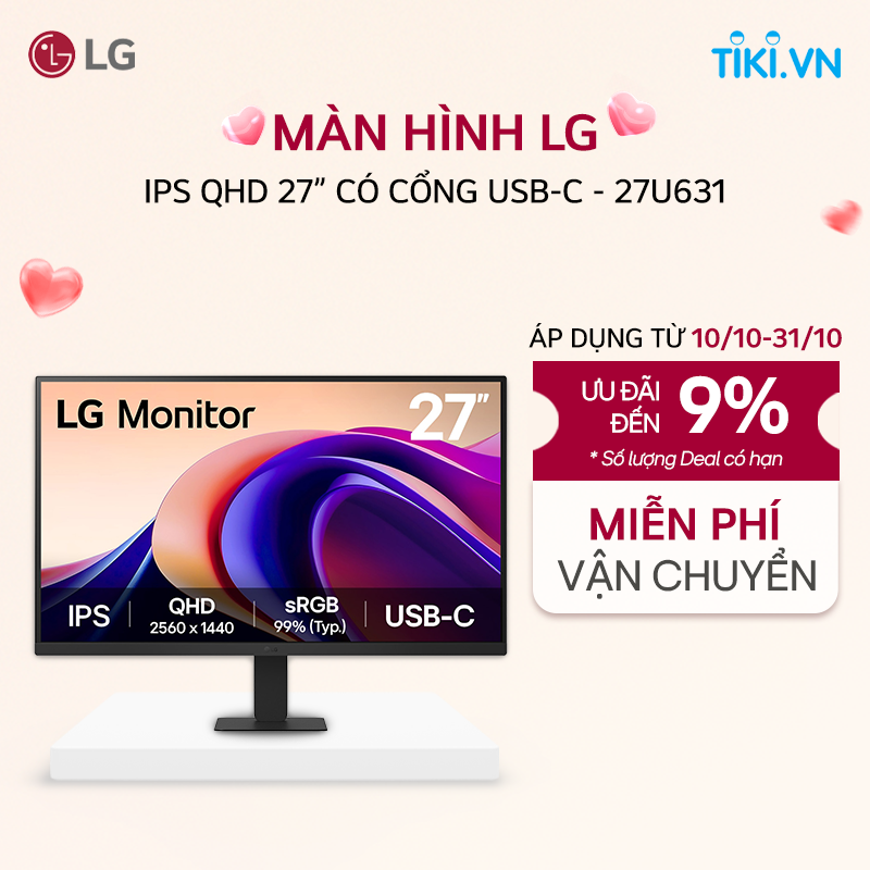 Màn hình LG IPS QHD 27” có cổng USB-C - 27U631A-B.ATVQ- Hàng Chính Hãng