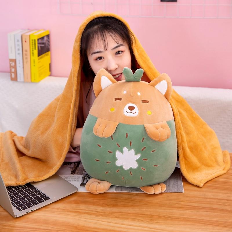 Gối Mền Thú Trái Cây Cao Cấp 3 Trong 1 Bông Siêu Mịn