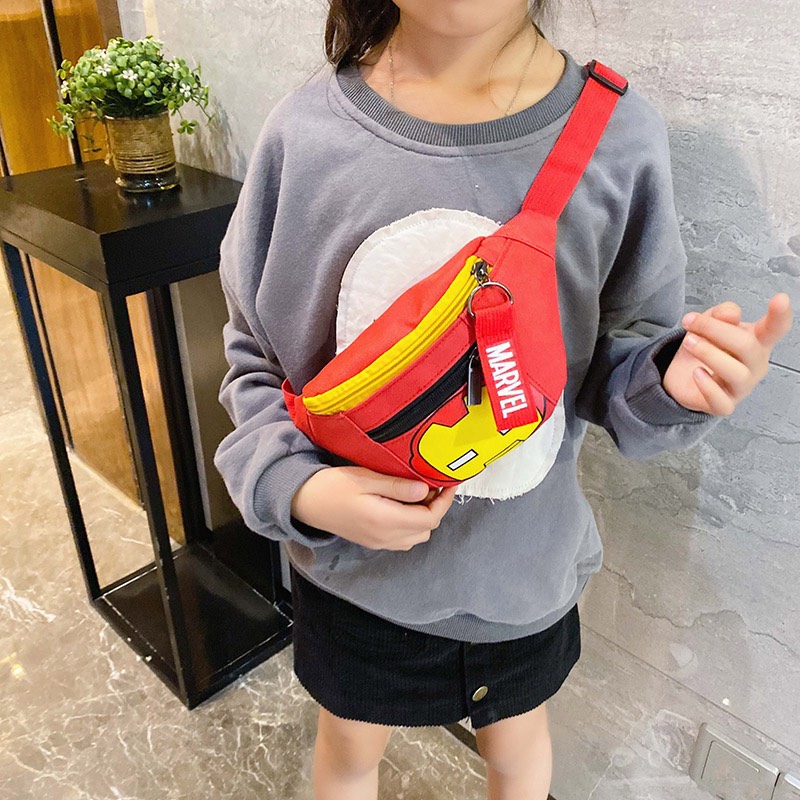 Túi đeo chéo, đeo bụng hoạ tiết marvel cho bé trai cá tính, ngăn chứa rộng đựng điện thoại, bì lì xì tết