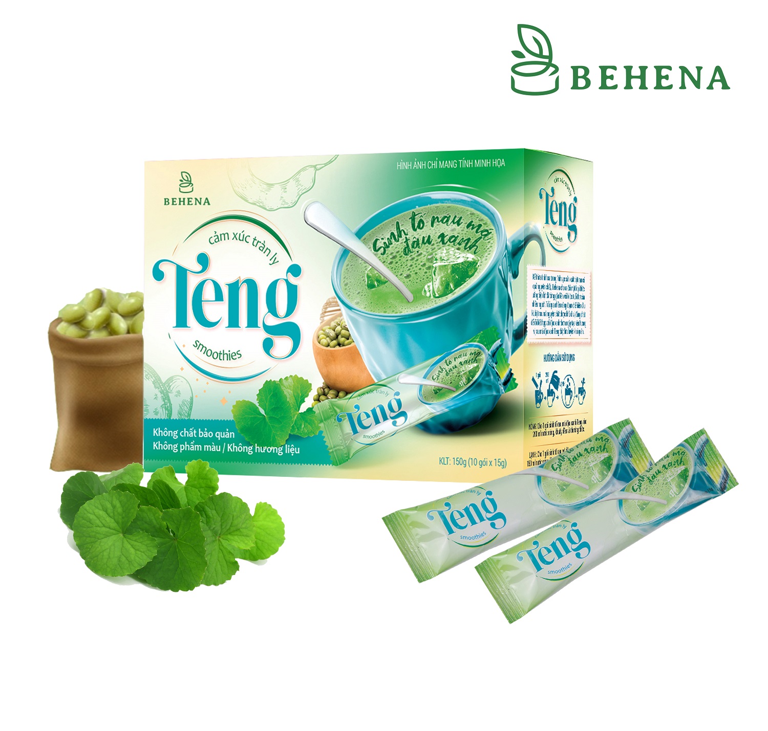 Bột rau má đậu xanh - Teng - Nguyên Chất 100 % - Thơm Ngon - Bổ Dưỡng - Mát Gan
