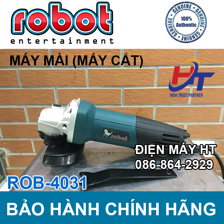 Máy mài góc, máy cắt sắt, cắt gạch, máy mài cầm tay đa năng ROBOT ROB-4031B - Lõi đồng - công suất 800w