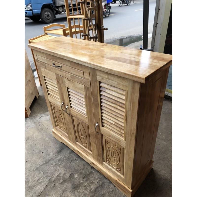 Tủ Giày Gỗ Cao Su Ghép ( Ngang 1M )