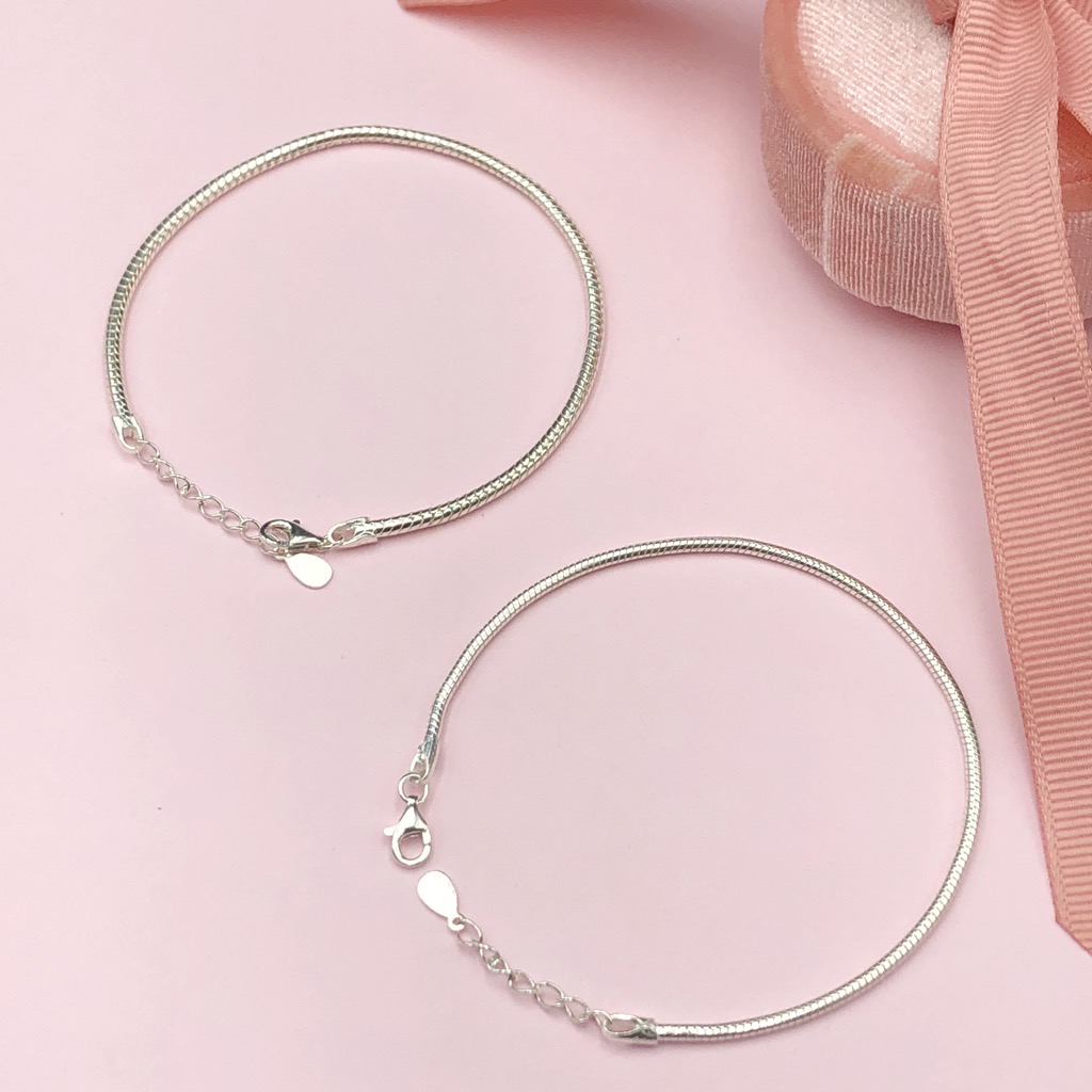 Vòng Tay, Lắc Tay Đôi Dây Mì Trơn Bạc Hiểu Minh LTD001
