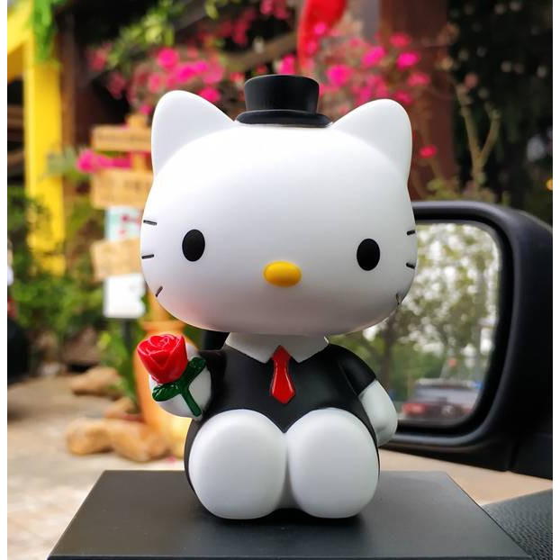 Tượng trang trí Hello Kitty lắc đầu 10cm