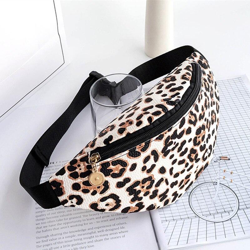 2021New summer fashion waist bag for men and women with Cow leopard shoe print casual women's bag PU leather running bags