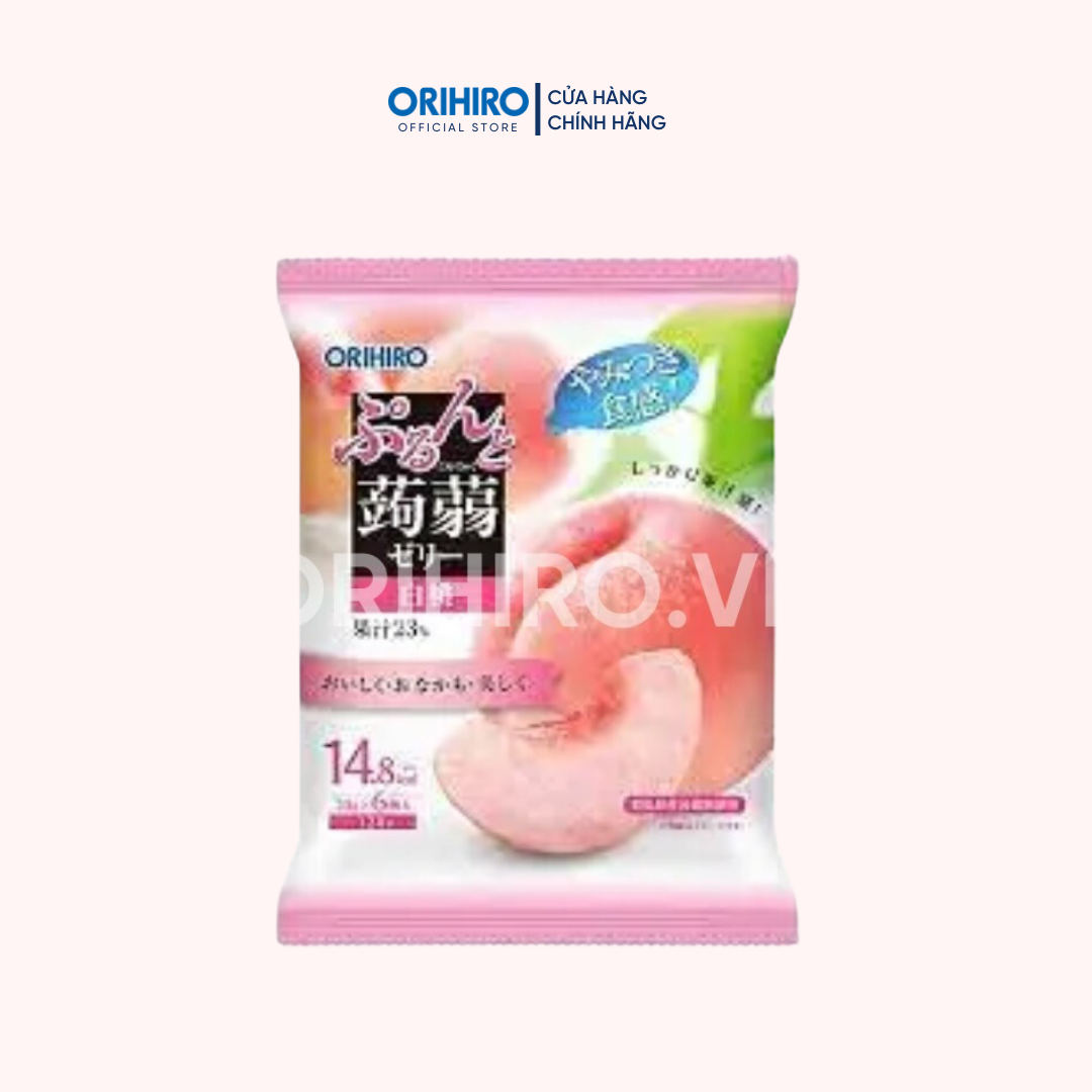Thạch trái cây Orihiro vị đào trắng 6 chiếc/gói