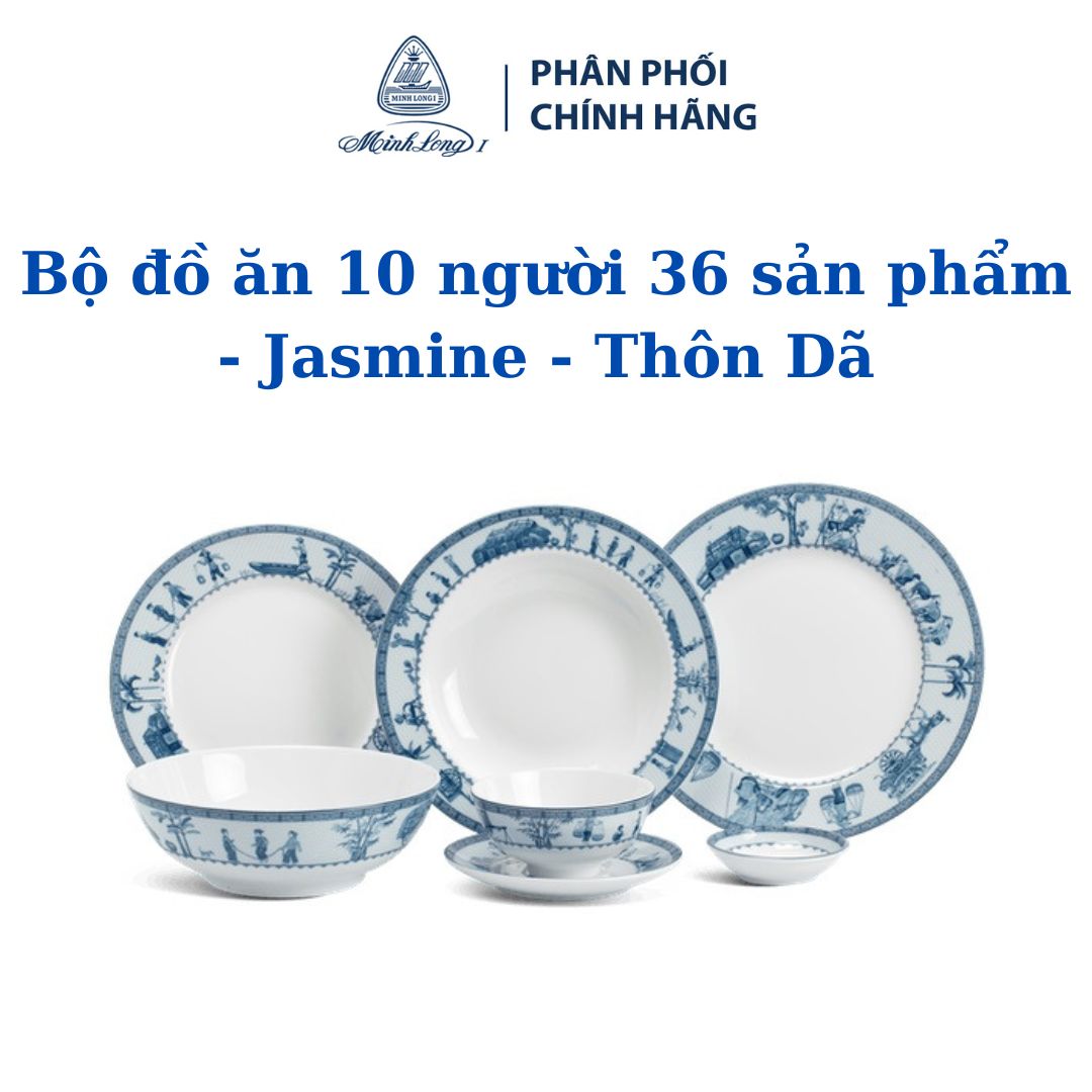 Bộ Đồ Ăn 10 Người 36 Sản Phẩm - Jasmine - Thôn Dã - Gốm sứ cao cấp Minh Long 1