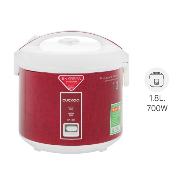 Nồi cơm nắp gài Cuckoo 1.8 lít CR-1081/RDWHVN - Hàng chính hãng