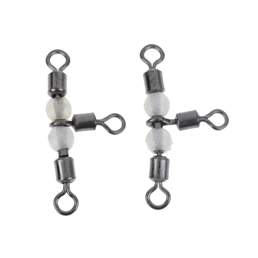 20 Pieces Fishing Three Way Swivel Connector 3 way T-Turn Triple Stainless Steel Fishing Barrel Swivel Tackle Accessories