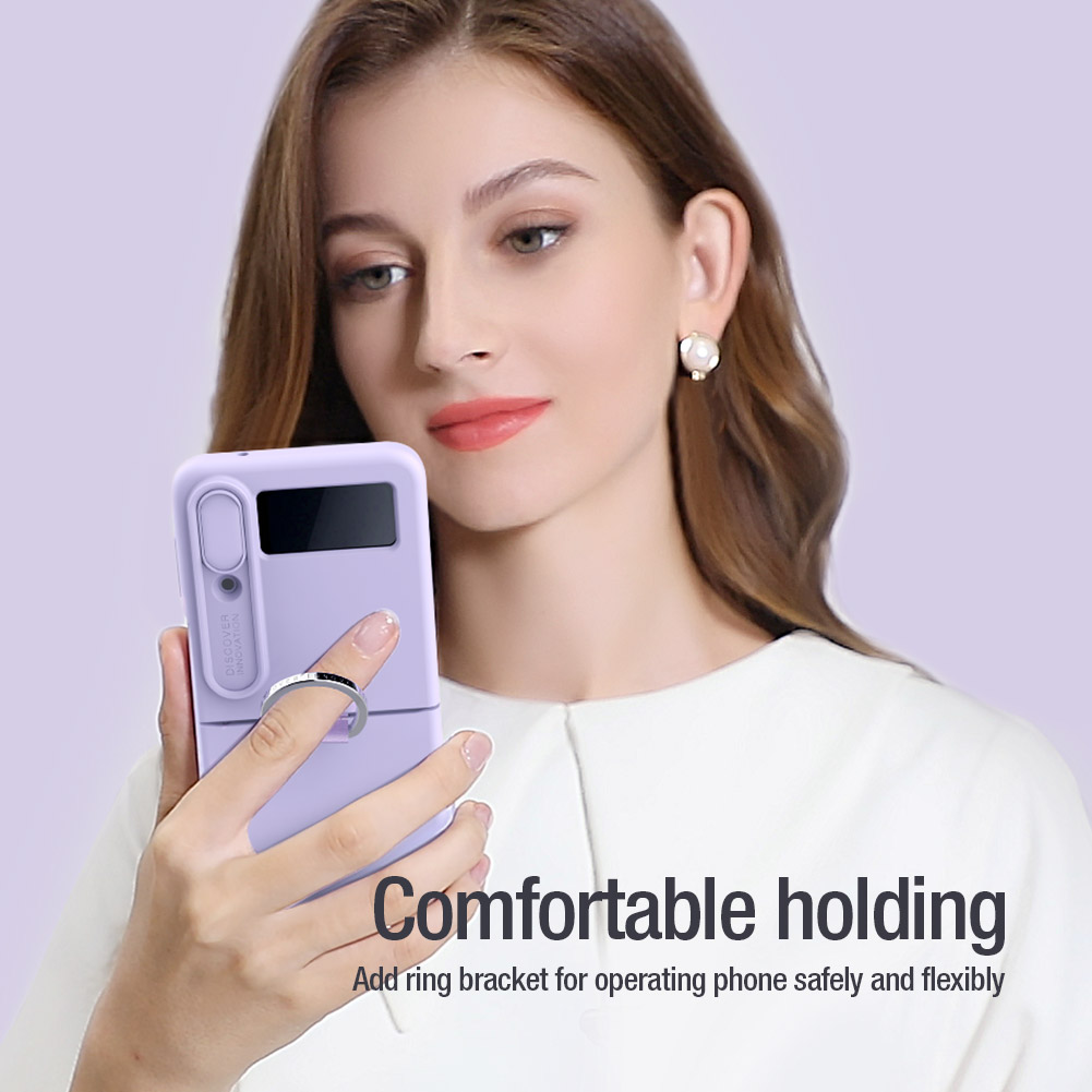 Ốp lưng dành cho Galaxy Z Flip 4 Nillkin Camshield Silky Silicon- hàng chính hãng