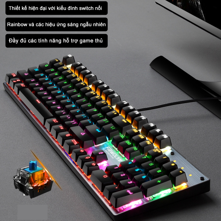 Bàn phím cơ HN FRIWOL GT-30 RGB Blue switch - Hàng Nhập Khẩu