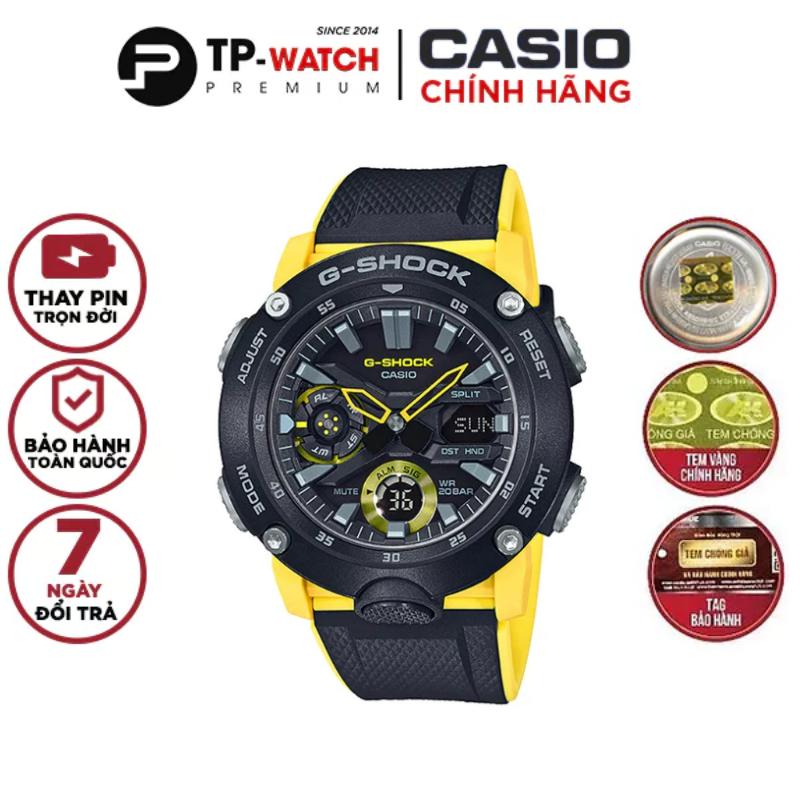 Đồng Hồ Nam Dây Nhựa Casio G-Shock GA-2000-1A9 Chính Hãng - GA-2000-1A9DR Carbon Core