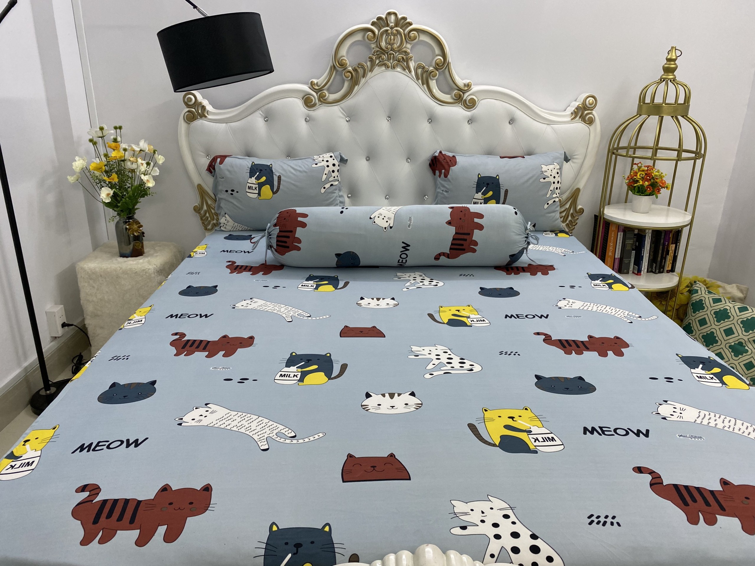 Bộ Drap Thun Hàn Quốc mát lạnh { 4 món } 1m6 hoặc 1m8x2m