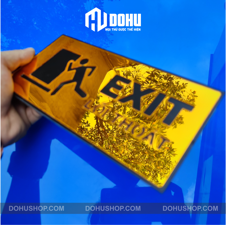 Bảng Exit, Lối Thoát Gương Vàng DOHU32 - Sang Trọng, Hiện Đại