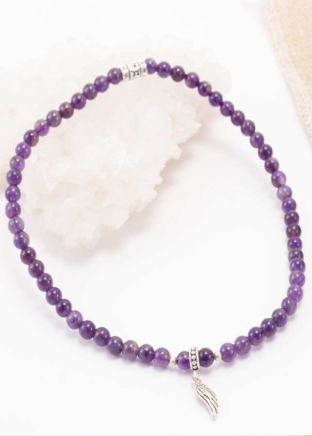 Vòng 2 Line Thạch Anh Tím Phối Charm Bạc Ngọc Quý Gemstones