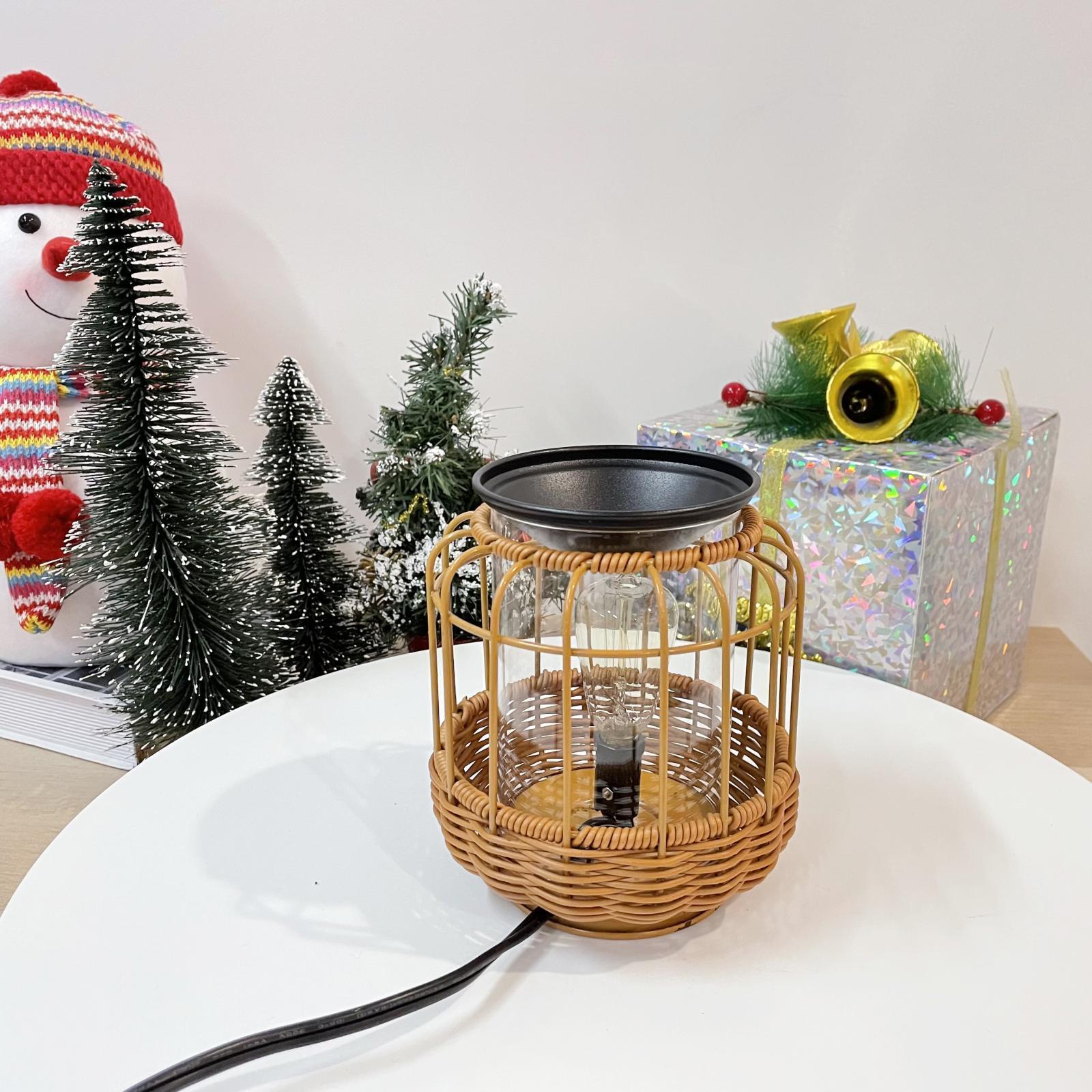 Metal Melt Warmer with Bulb Oil Burner Scented Melter Burner Night Light Melting Heater Essential Oil Warmer for Bedroom Home