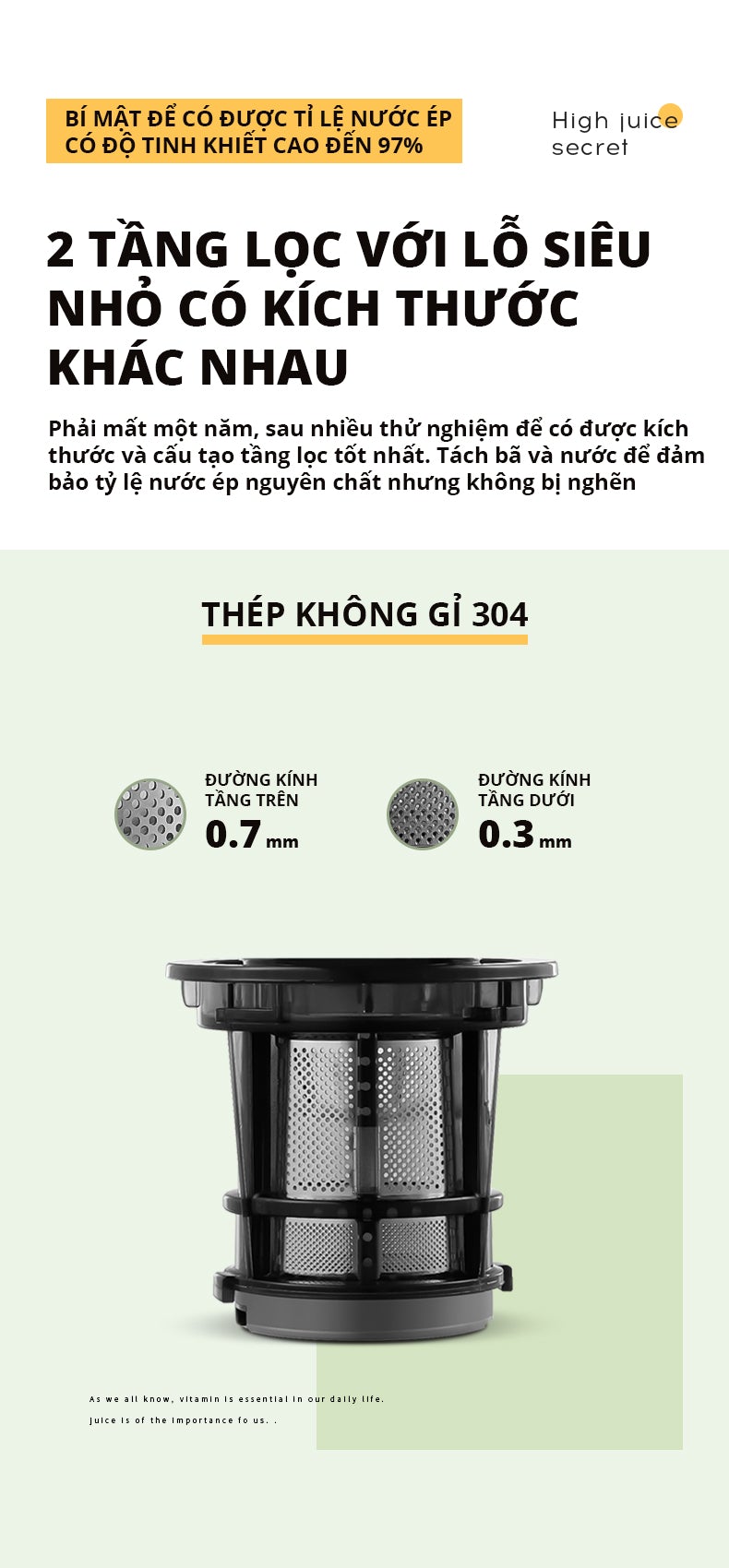 Máy ép chậm rau củ quả đa năng Mini SnapBee SK-202VN - Hàng Chính Hãng  - Thương Hiệu Mỹ