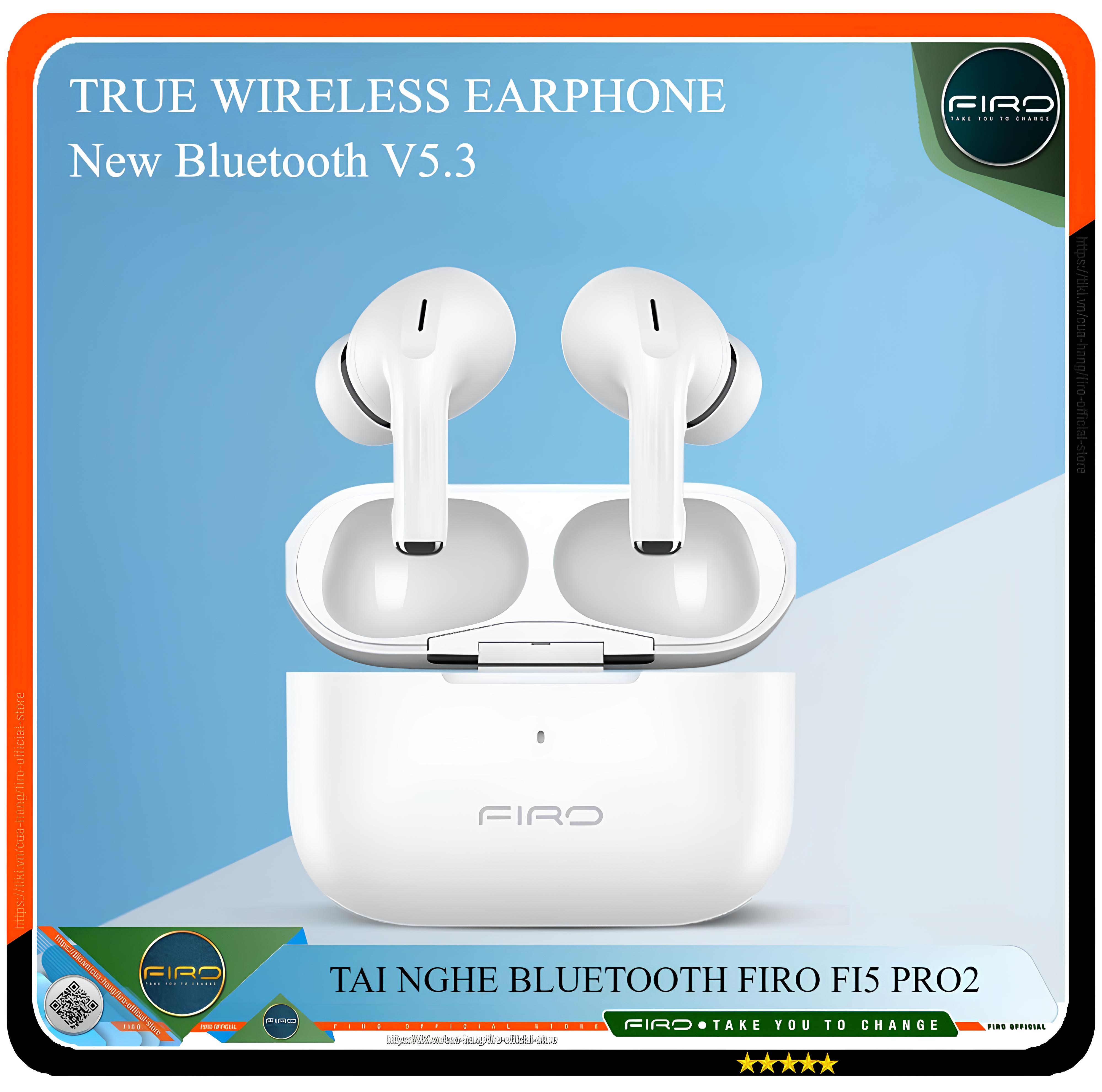 Tai Nghe Bluetooth Nhét Tai Không Dây FIRO FI5 Pro2 - Thời Gian Sử Dụng 5 Giờ - Bluetooth V5.3 - Tai Nghe Bluetooth FIRO Điều Khiển Cảm Ứng Thông Minh - Kháng Nước IPX5 - Tai Nghe Không Dây FIRO FI5 Pro2 - Phù Hợp Với Tất Cả Dòng Máy - Hàng Chính Hãng