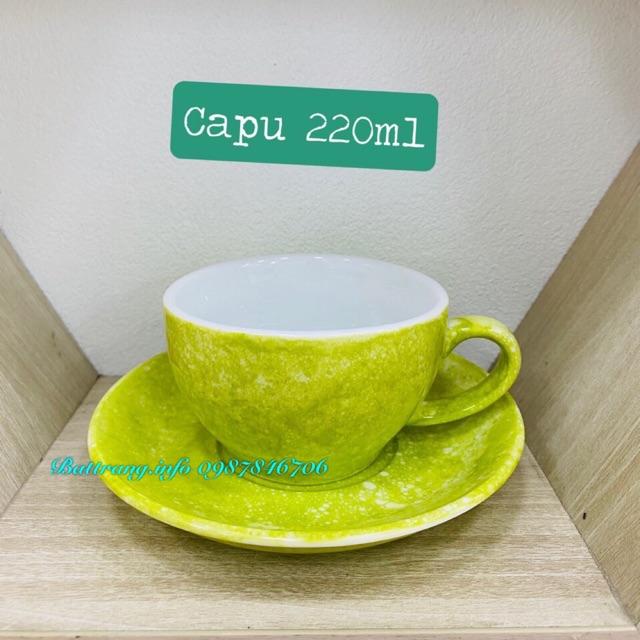 Cốc cafe capuchino 220ml men đá cao cấp Bát Tràng