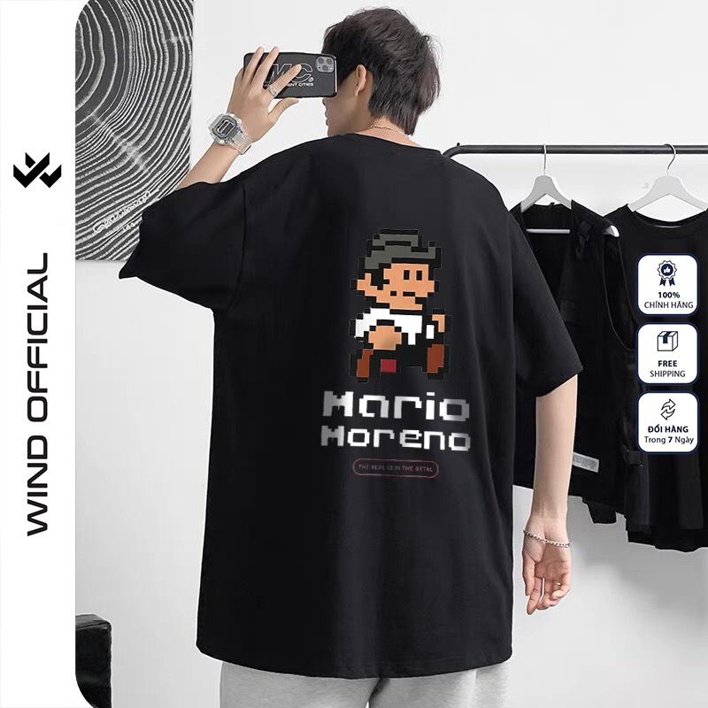 Áo phông tay lỡ unisex WIND bản Premium dáng rộng MARIO nam nữ ulzzang oversize