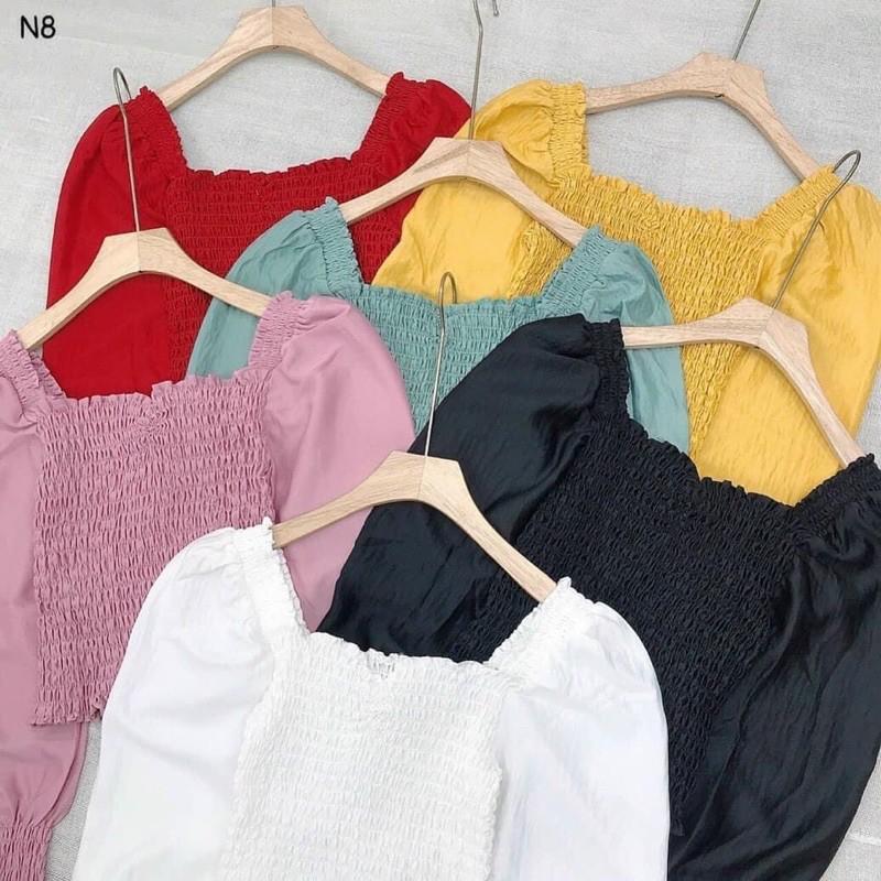 áo kiểu nhún croptop