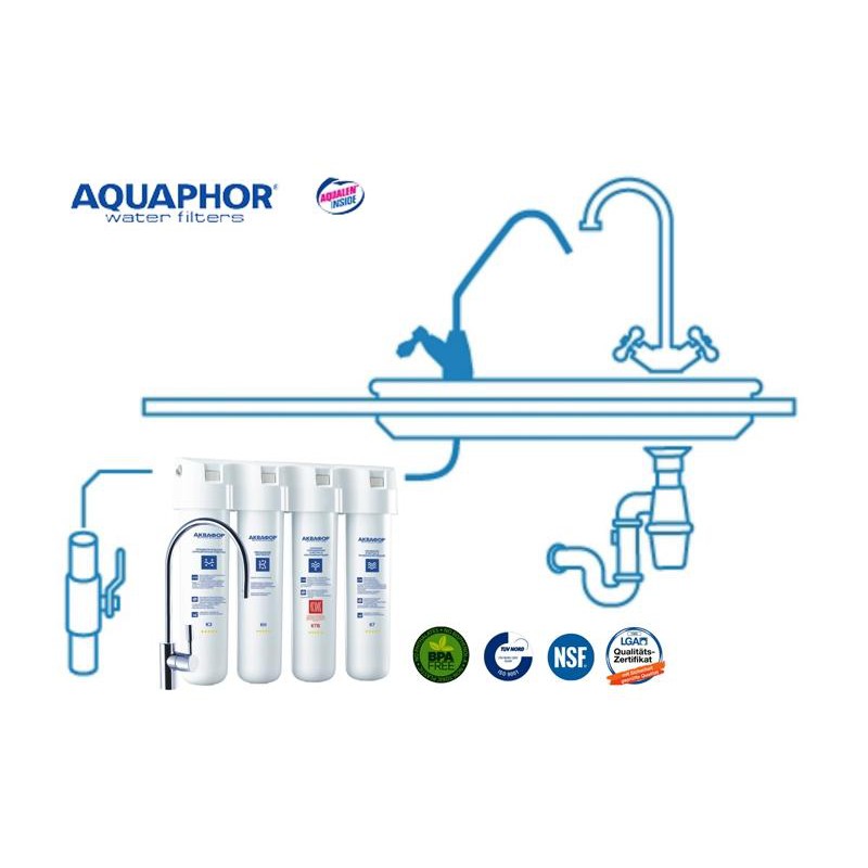 Máy lọc nước Aquaphor Crystal Eco H máy bình lọc nước Nano không điện-không thải-giữ khoáng của Mỹ